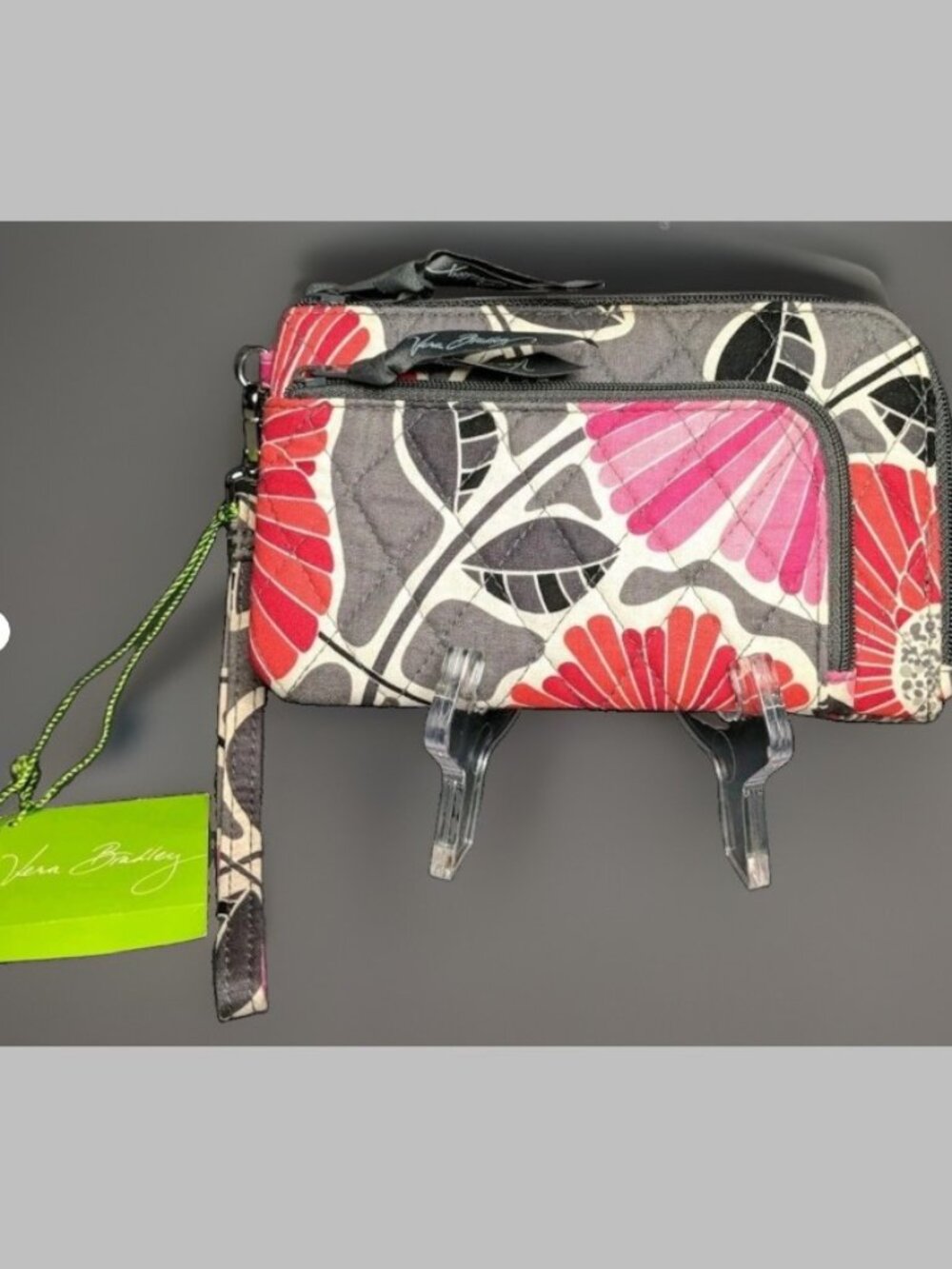 Vera Bradley Retired Cherry Blossoms Zip Zip Wristlet Floral Quilted Wallet NWT